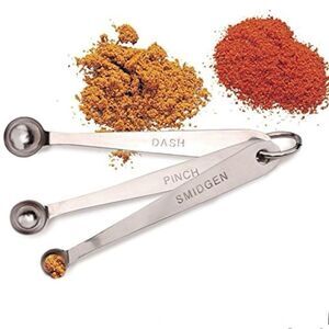 NWT RSVP Gorgeous 3 Pcs Stainless Steel Measuring Spoons ,Smidgen, Dash, Pinch